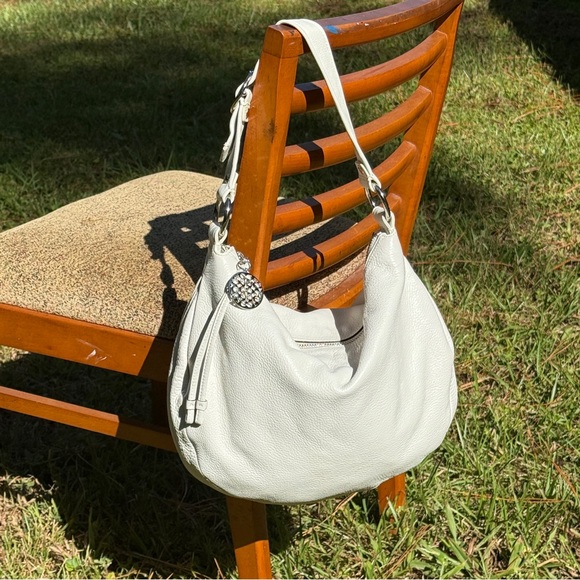 Coach Ali 13655 hobo shoulder bag white pebbled leather silver hardware - Picture 1 of 14
